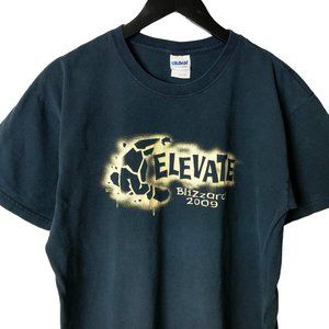 2009 Vintage Elevate Blizzard T Shirt 00s Graphic Tee 100% Cotton Solid Adult